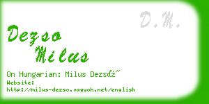 dezso milus business card